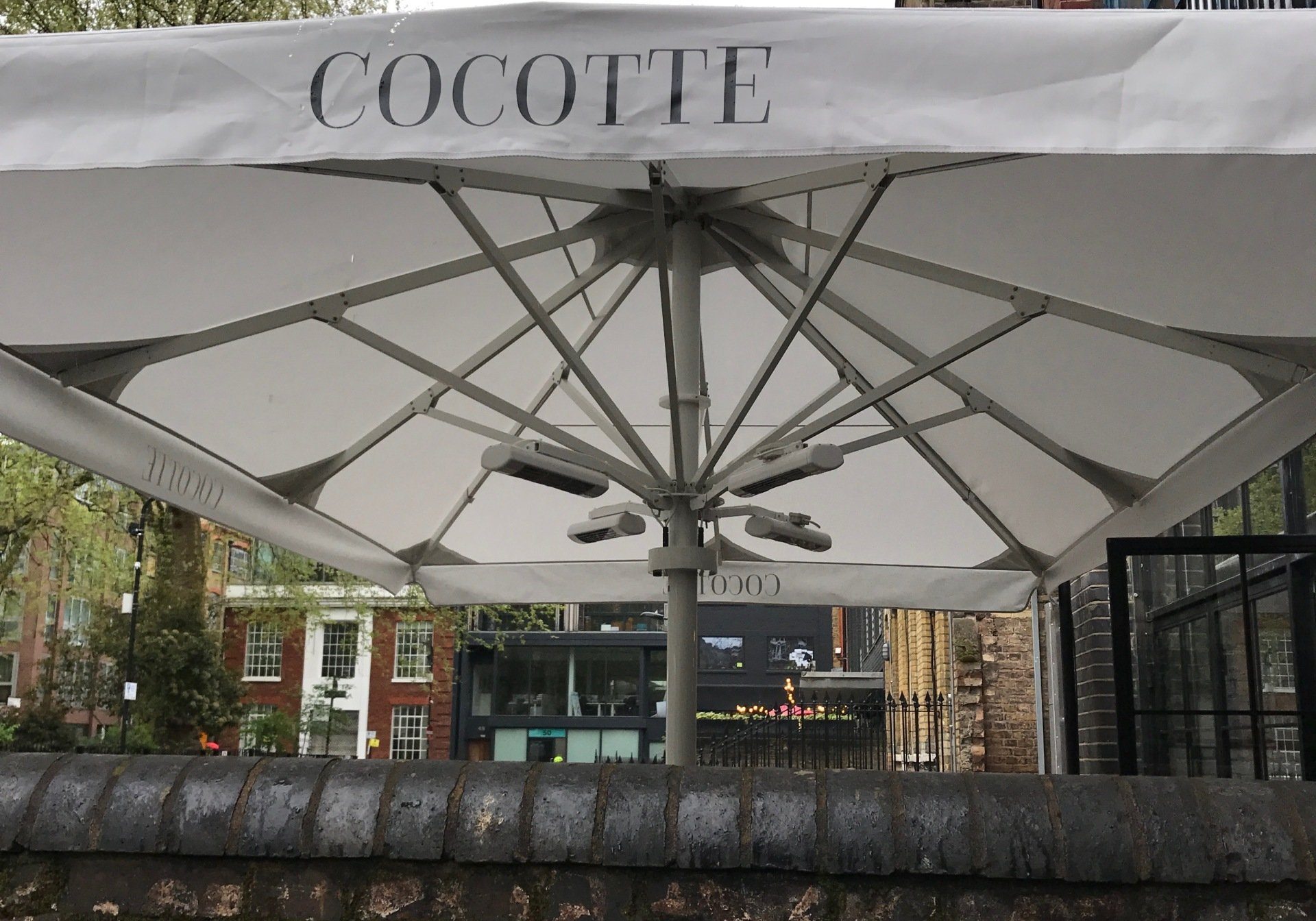 Branded superior parasols by Aztec in London