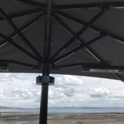 Marine Umbrella Systems Giant Patio Marine Umbrella by the sea